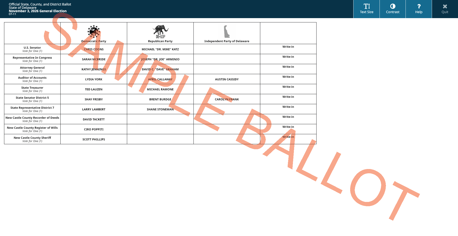 sample ballot screen