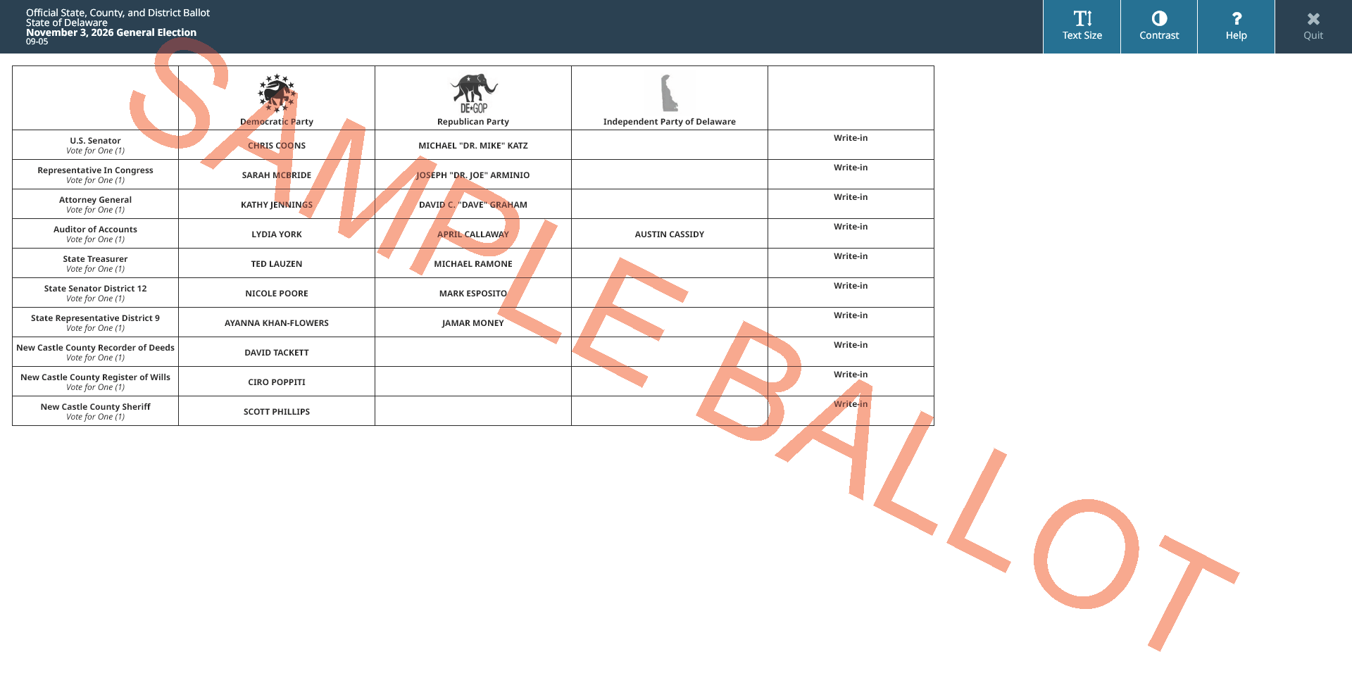 sample ballot screen