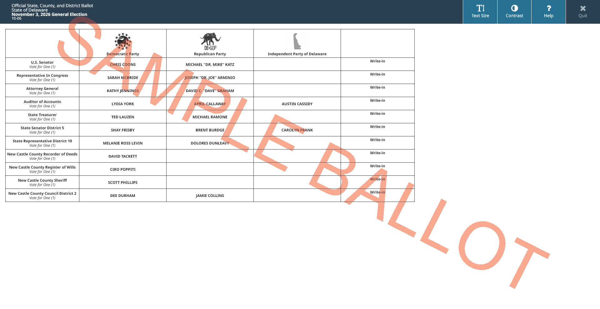sample ballot screen