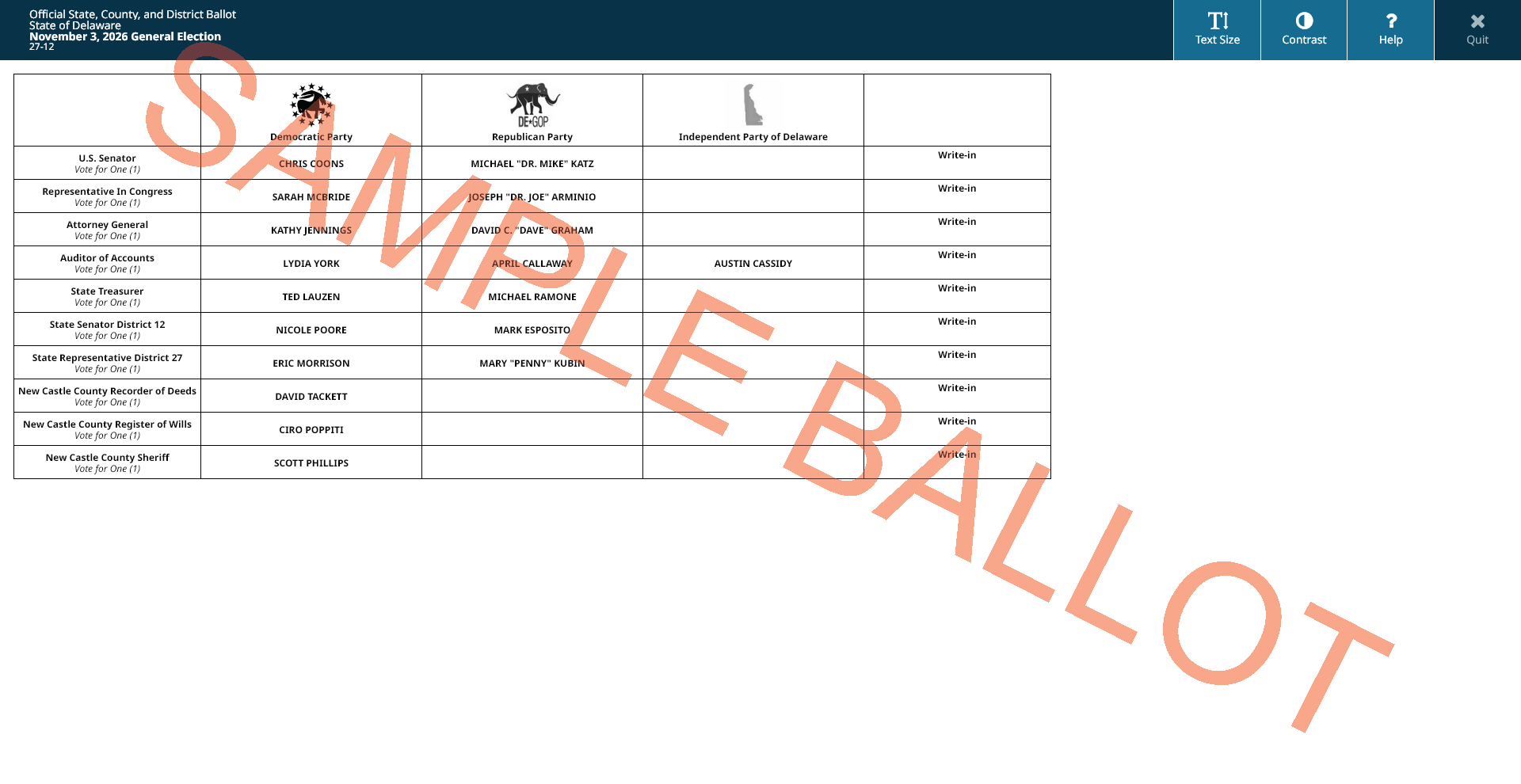 sample ballot screen