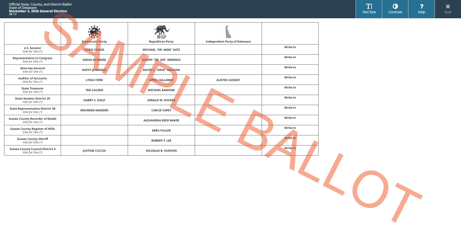 sample ballot screen
