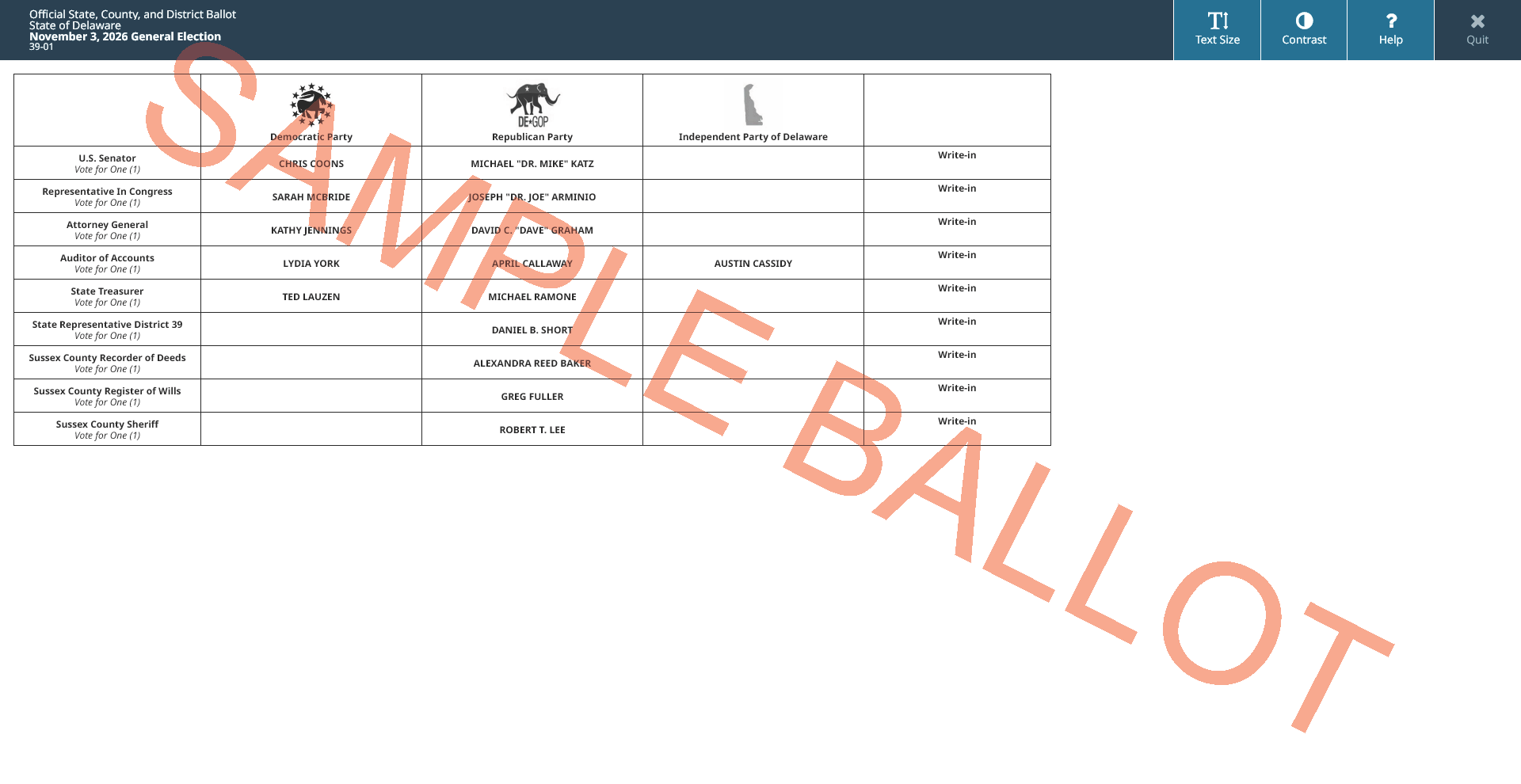 sample ballot screen