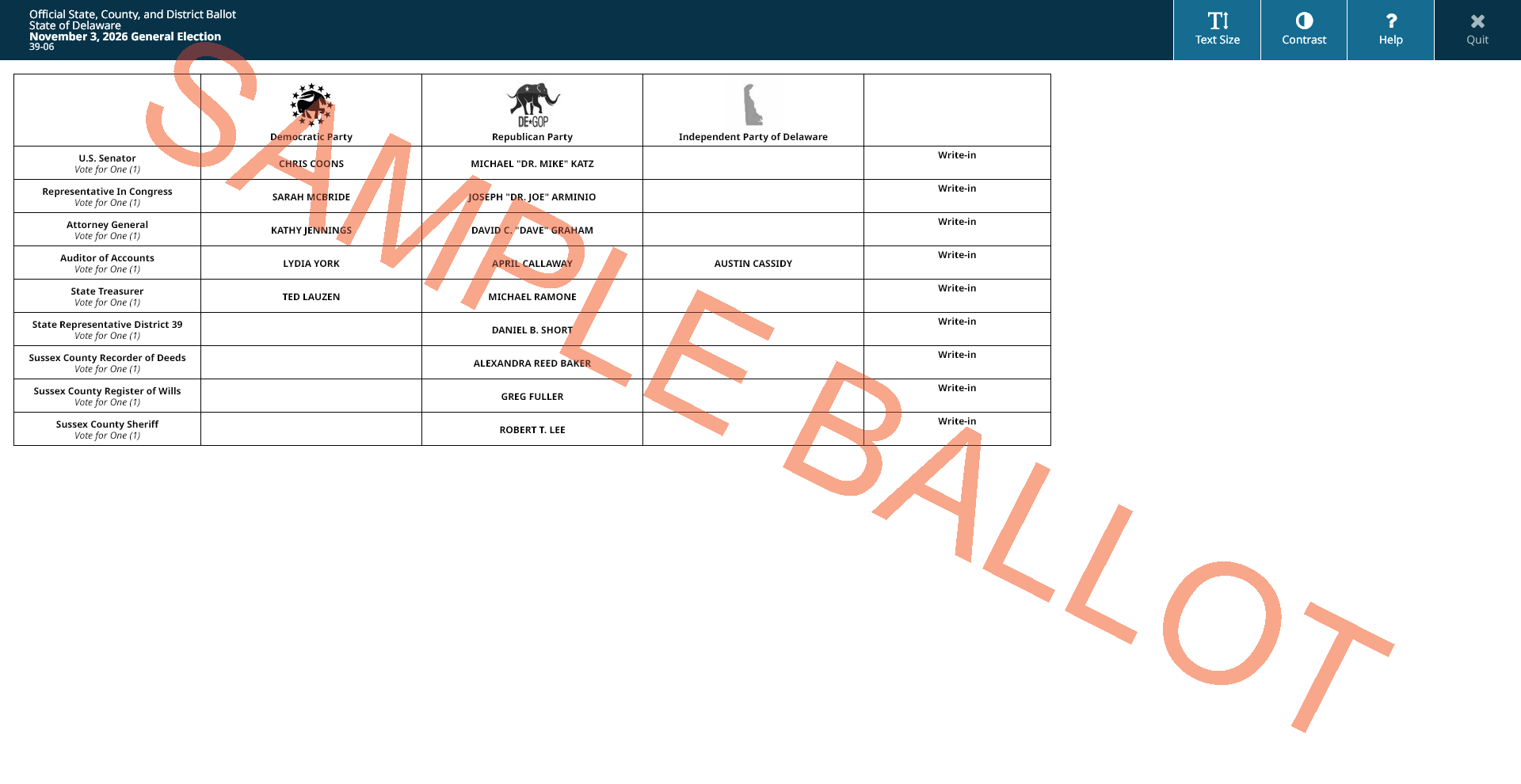 sample ballot screen