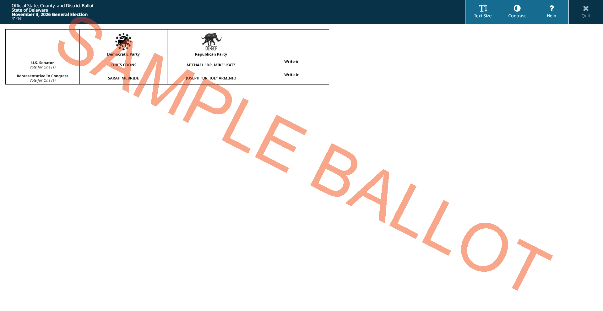 sample ballot screen