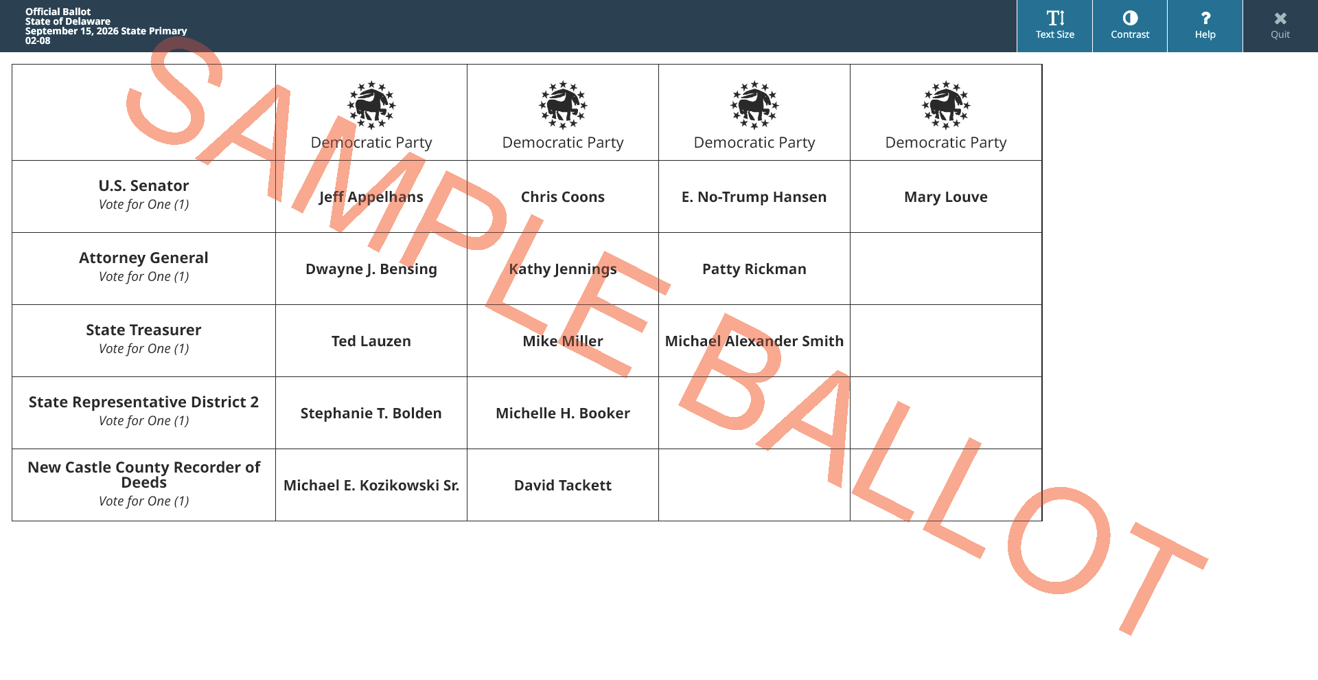 sample ballot screen