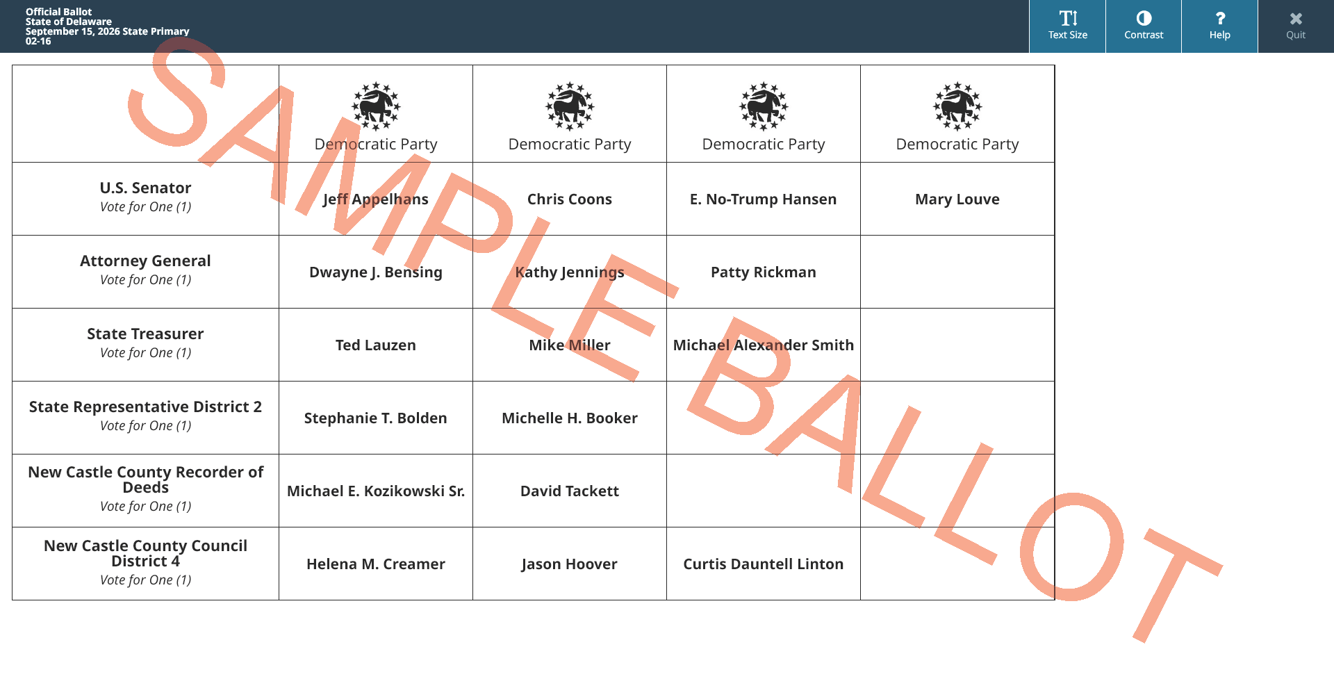 sample ballot screen