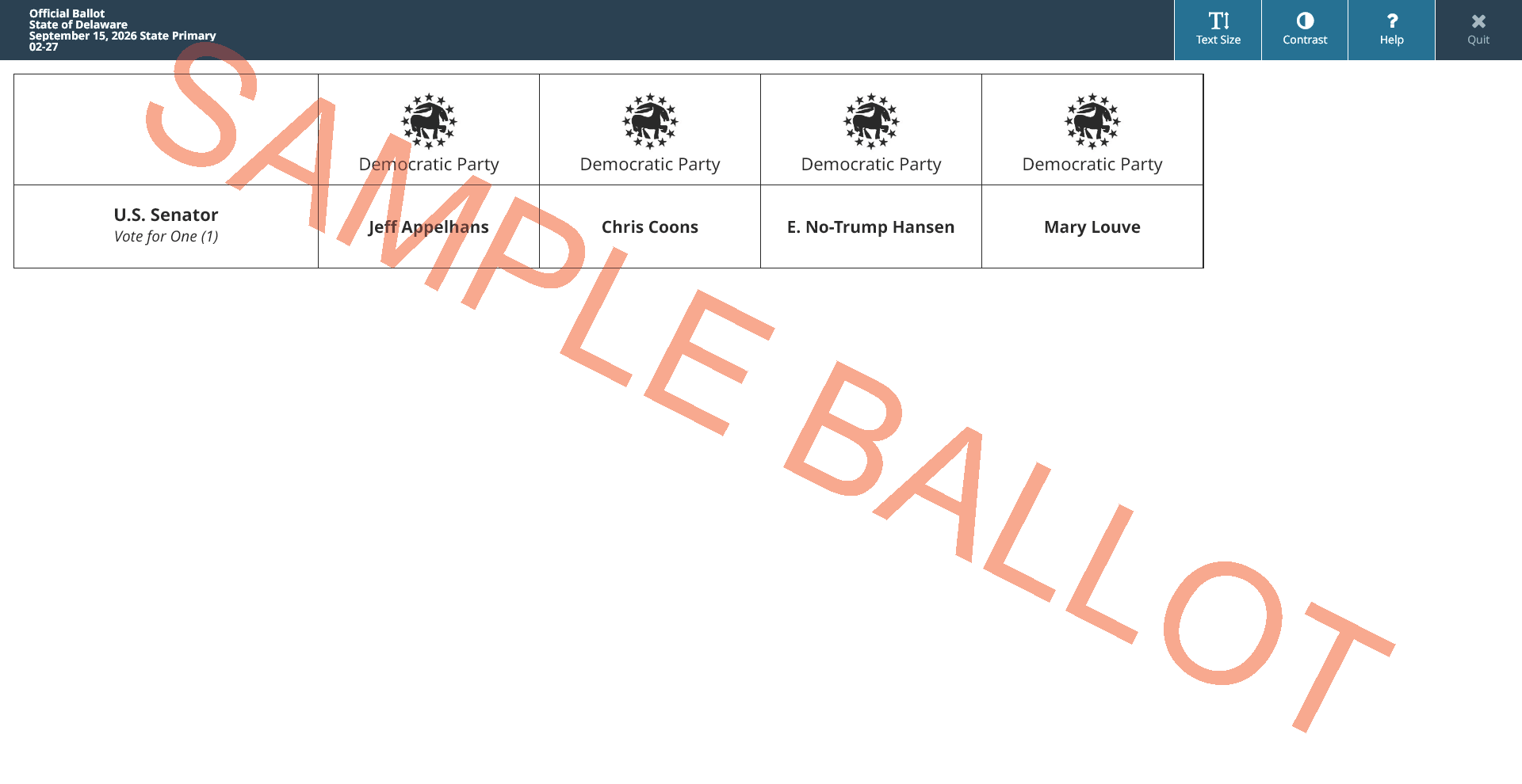 sample ballot screen