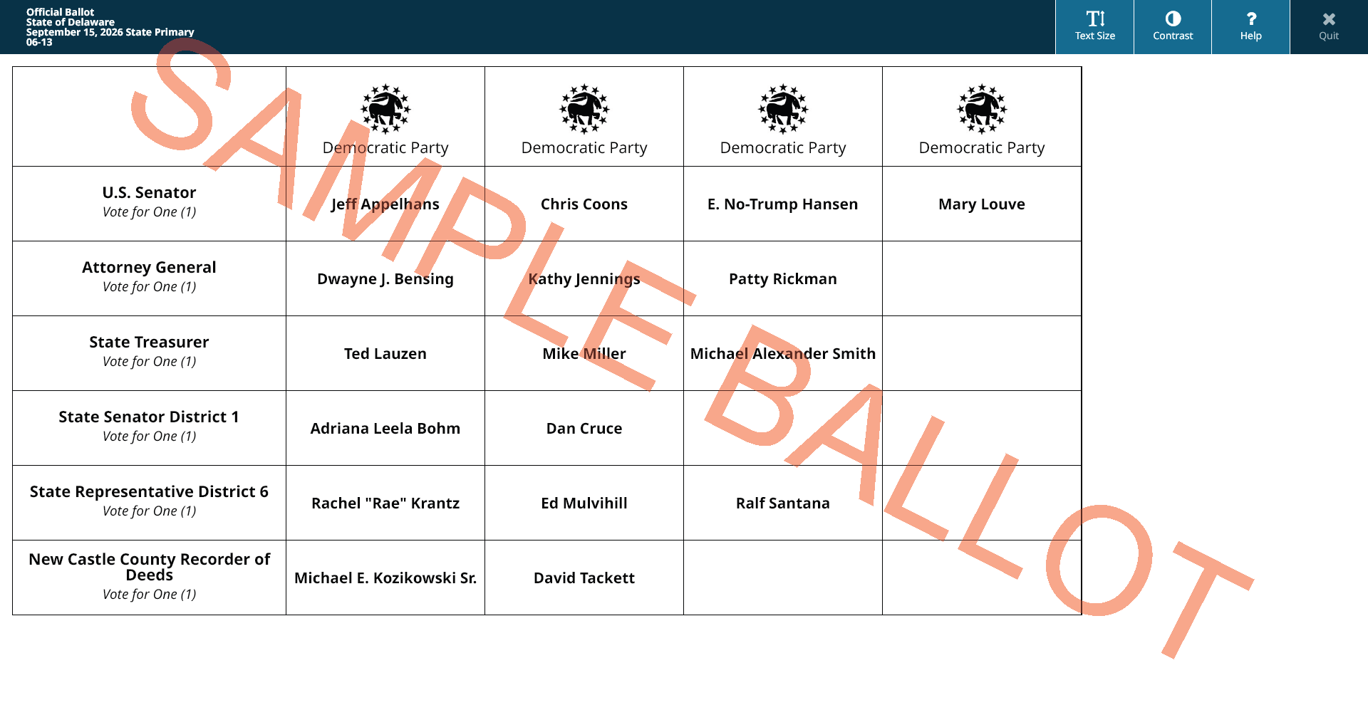 sample ballot screen