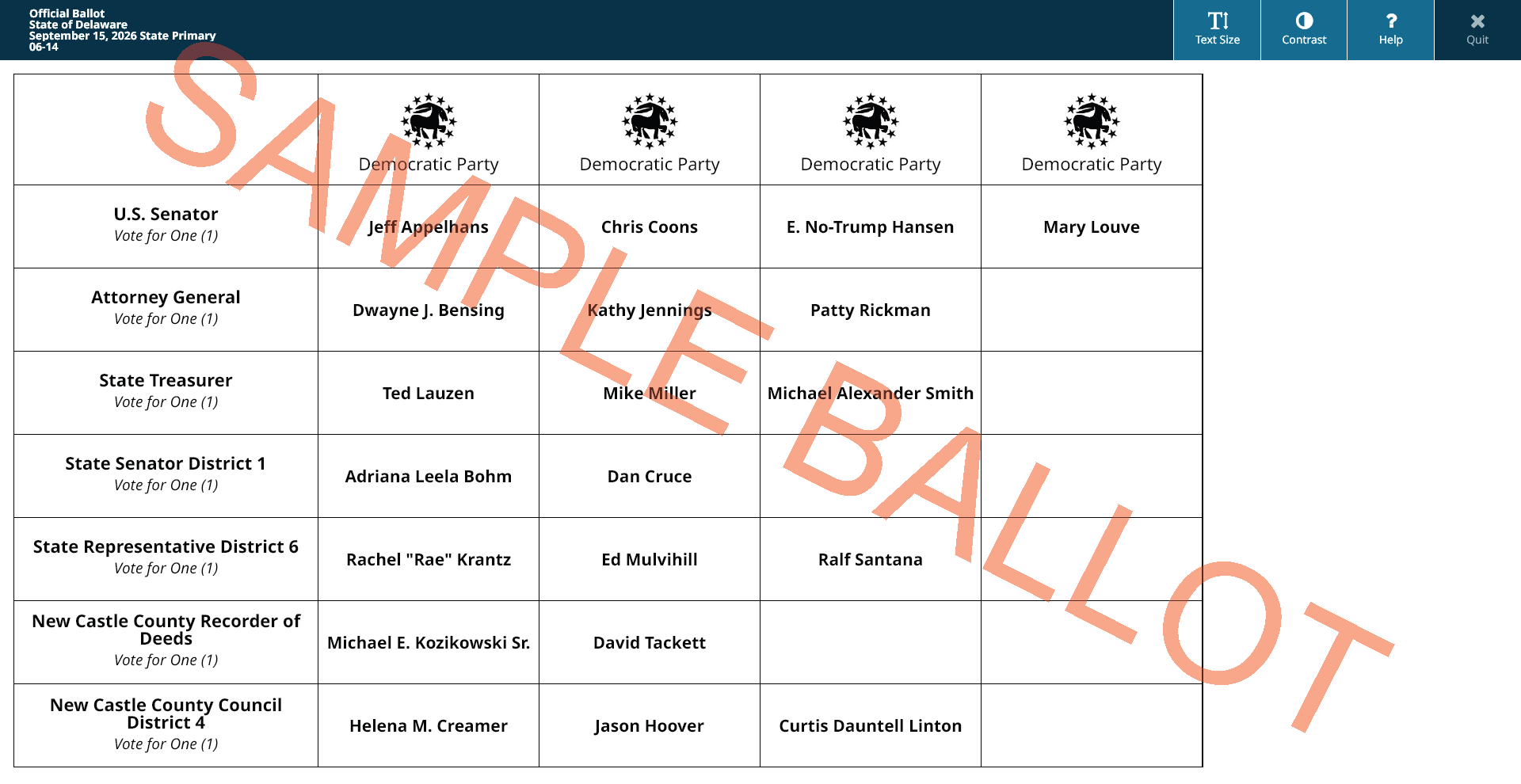 sample ballot screen
