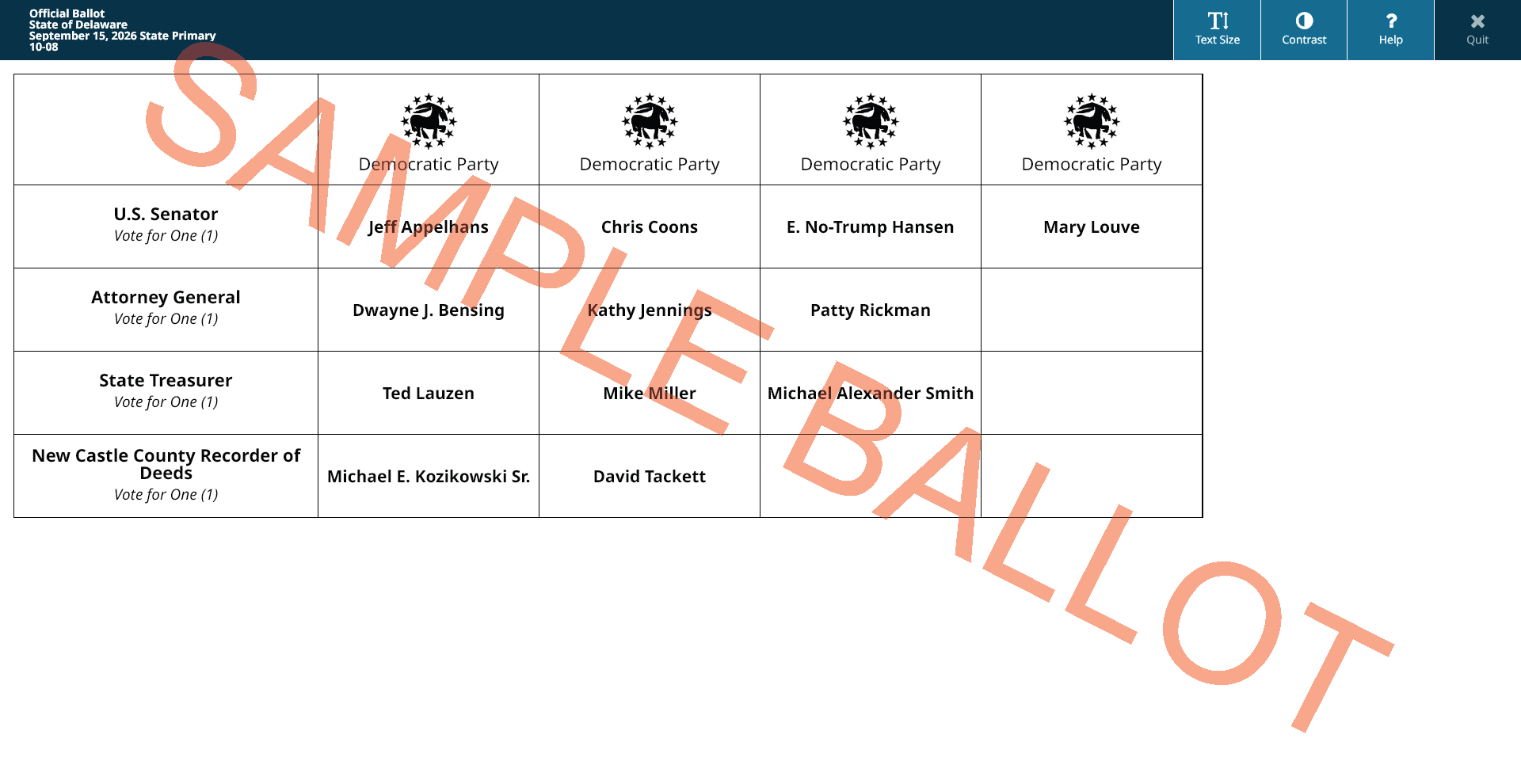 sample ballot screen