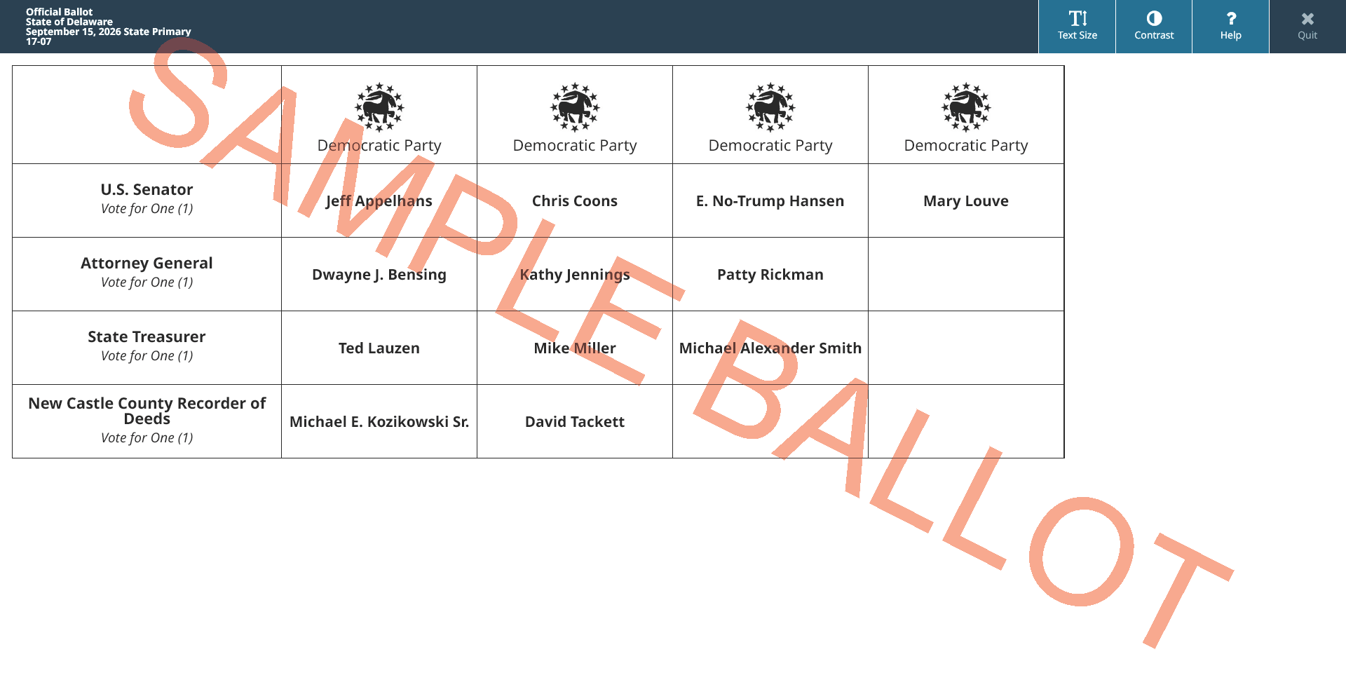 sample ballot screen