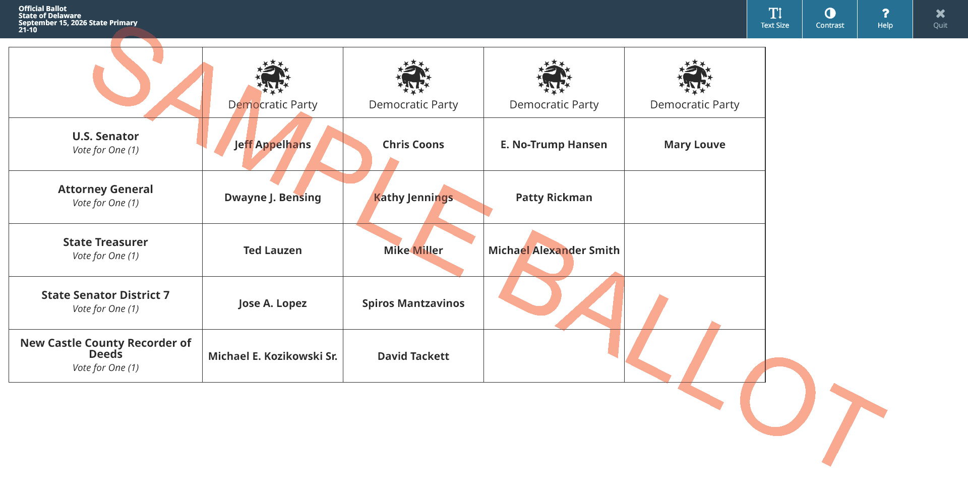 sample ballot screen