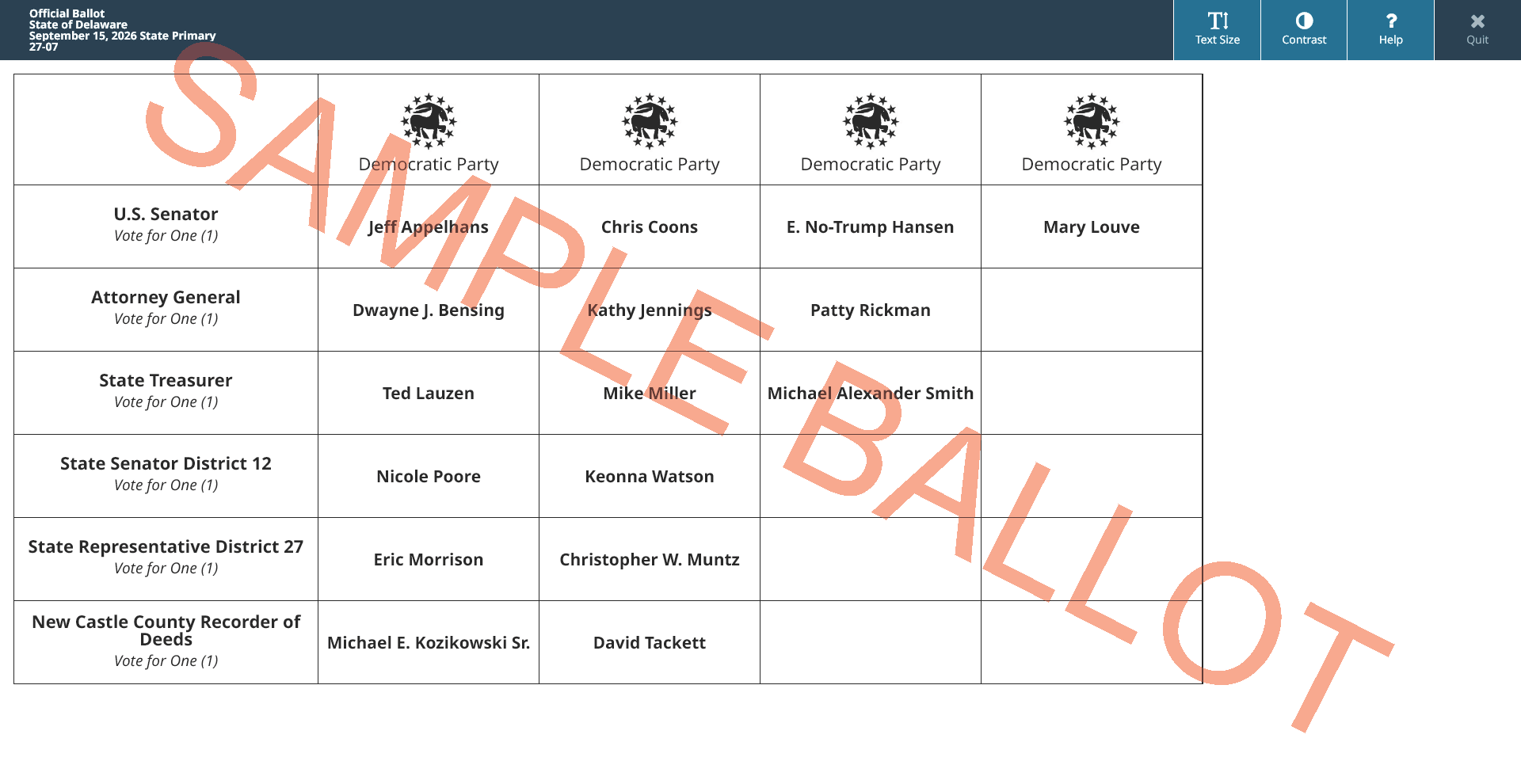 sample ballot screen