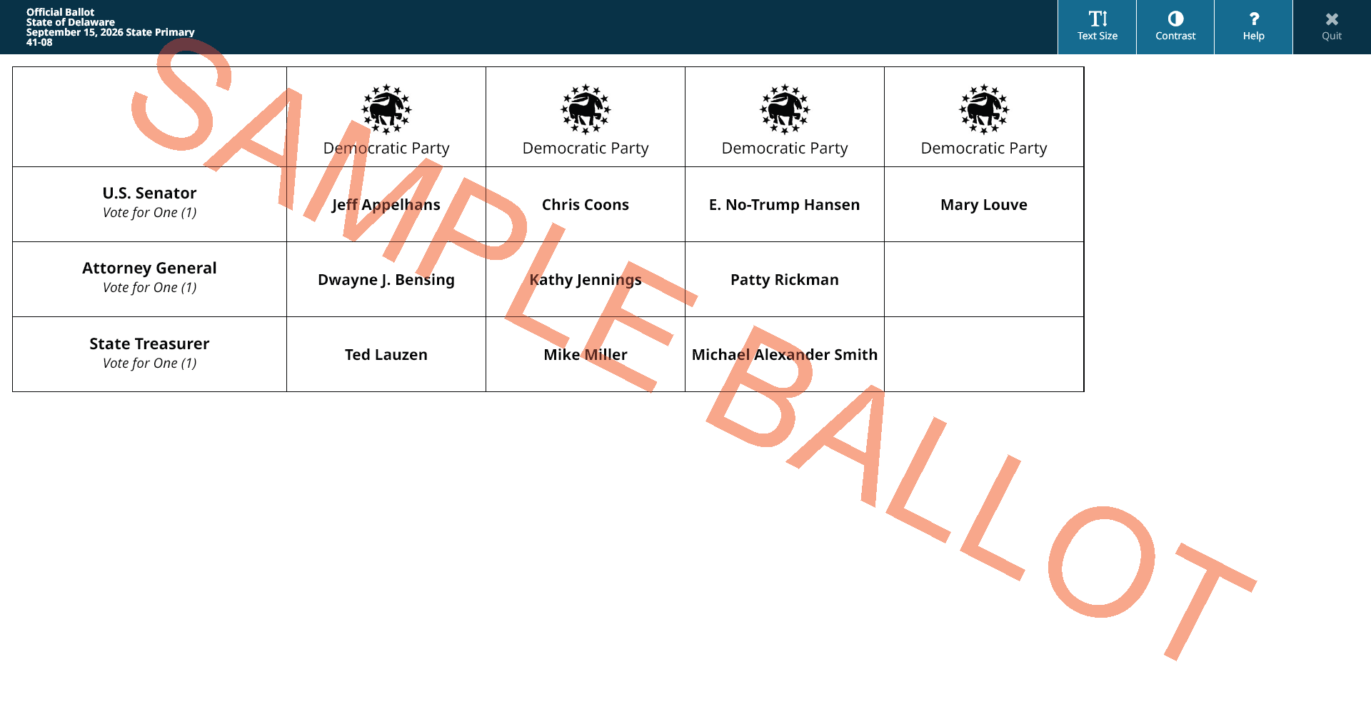 sample ballot screen
