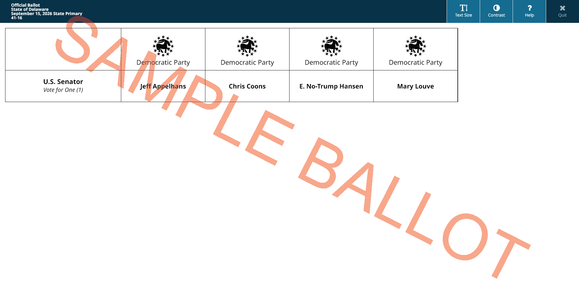 sample ballot screen