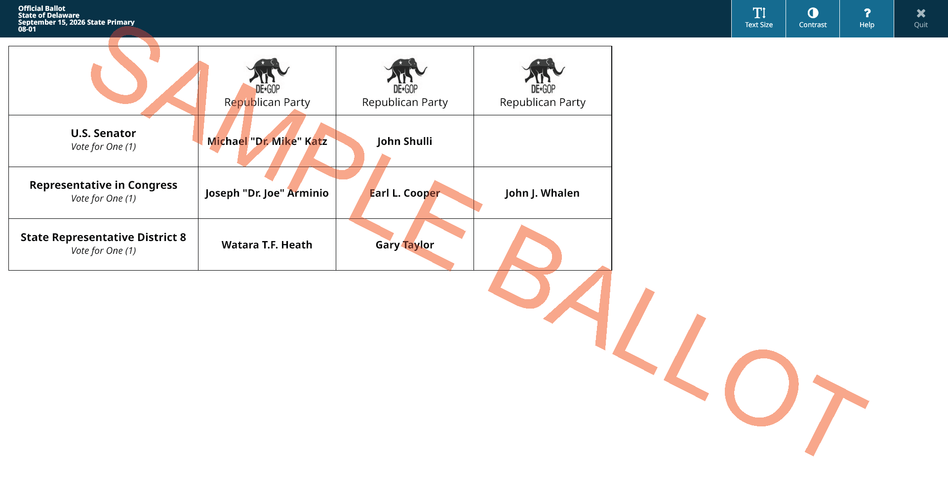 sample ballot screen
