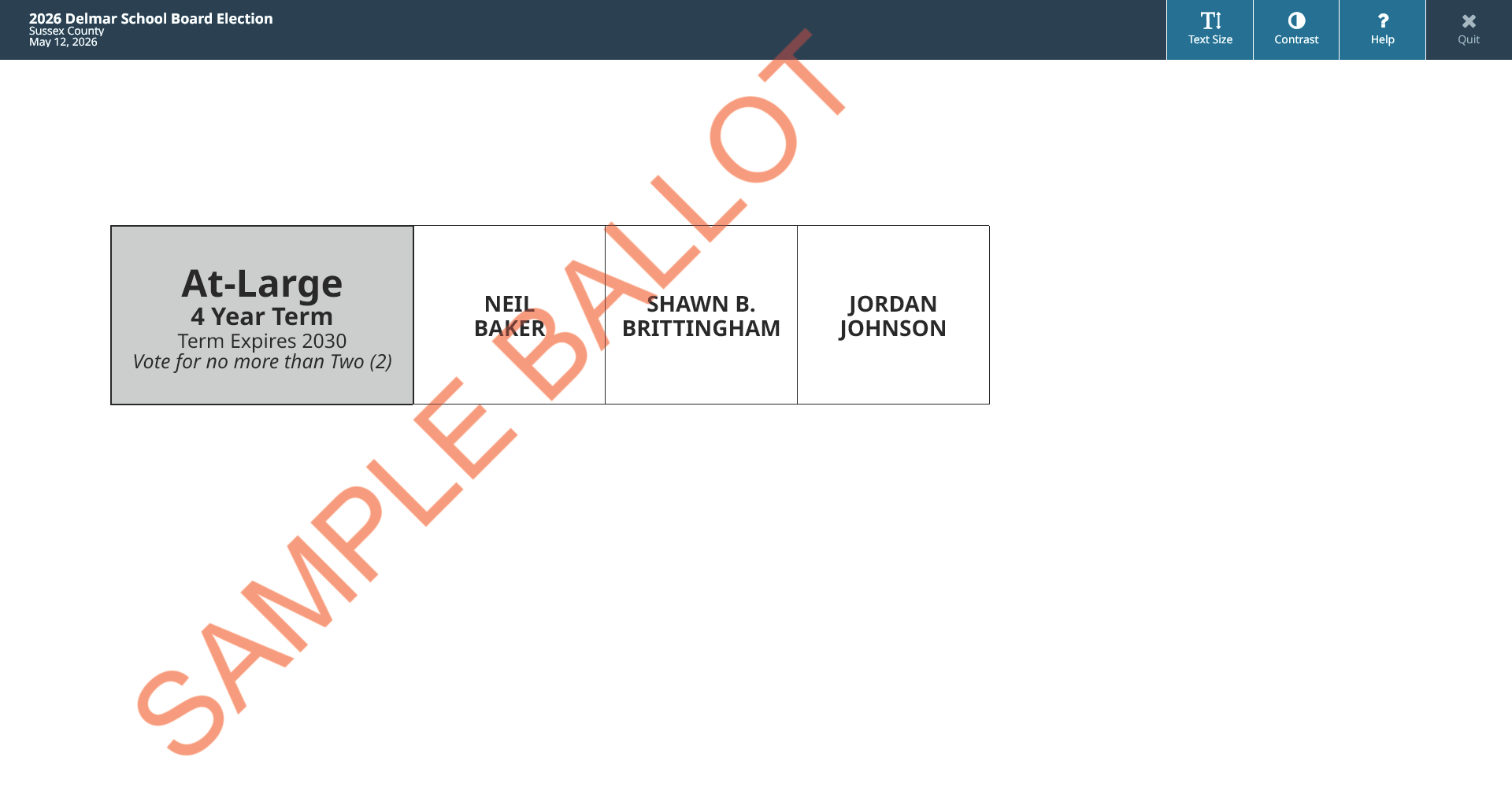 sample ballot screen