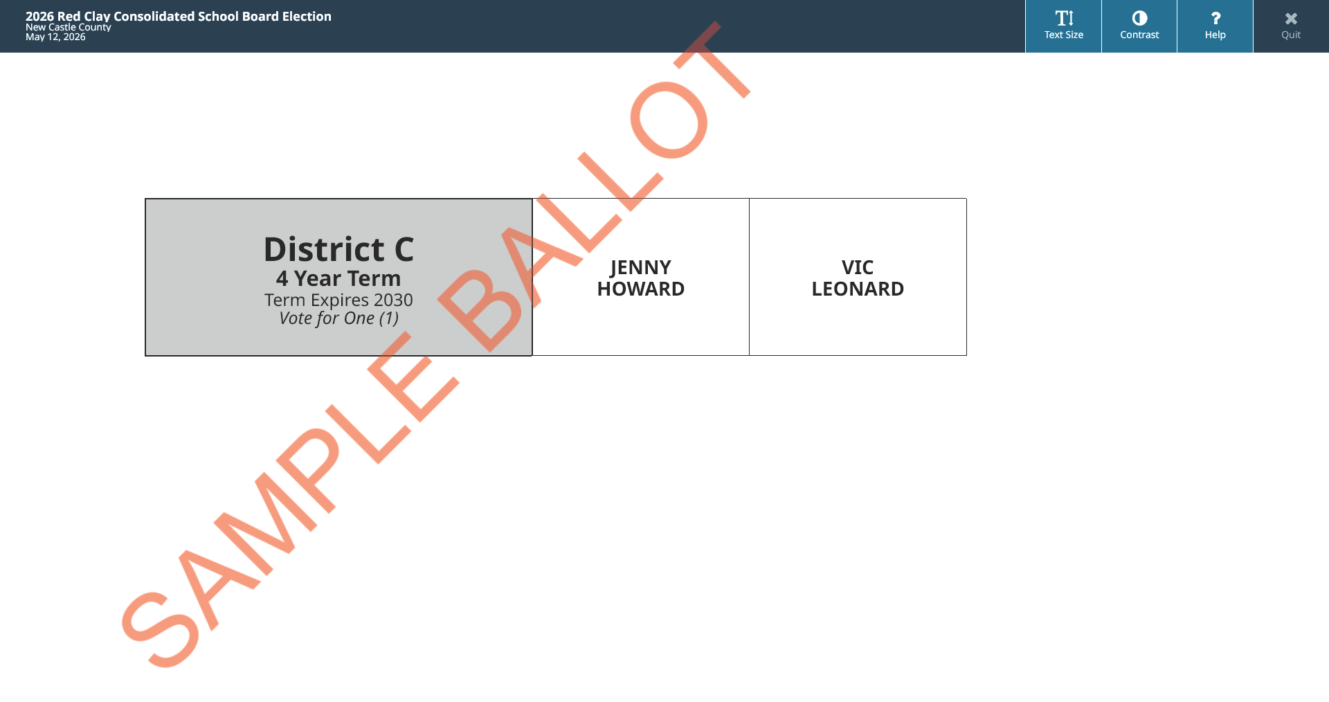 sample ballot screen